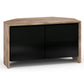 Salamander Designs Barcelona 221 Twin-Width AV Cabinet Corner in Natural Walnut & Black Glass