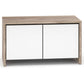 Salamander Designs Barcelona 221 Twin-Width AV Cabinet in Natural Walnut & Black Glass