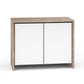 Salamander Designs Barcelona 323 Twin-Width AV Cabinet in Natural Walnut & Black Glass