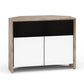 Salamander Designs Barcelona 329 Twin-Width AV Cabinet w/ Center Speaker Opening Corner in Natural Walnut & Black Glass