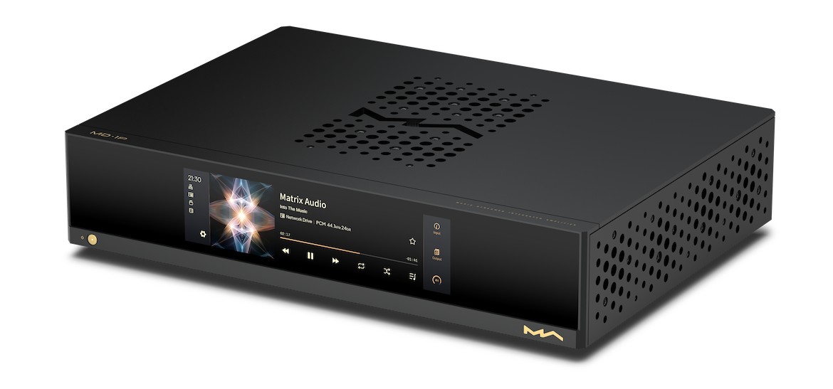 Matrix Audio MD-1P Integrated Amplifier Music Streamer - Front View