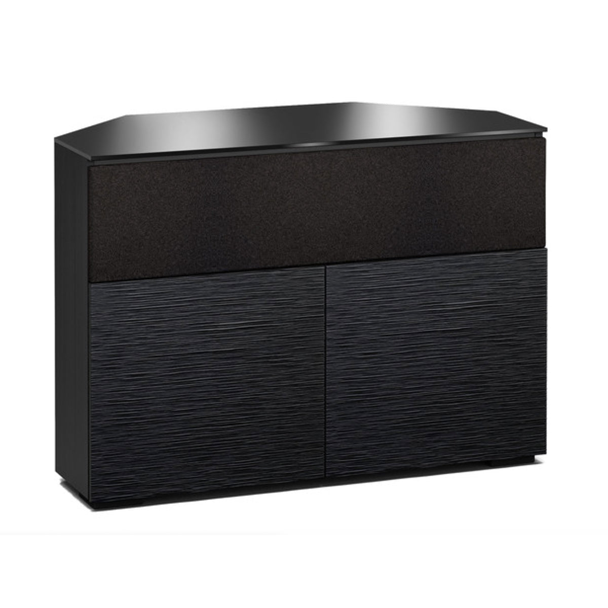 Salamander Designs Chicago 329 Twin-Width AV Cabinet with Center Speaker Opening Corner in Black Oak