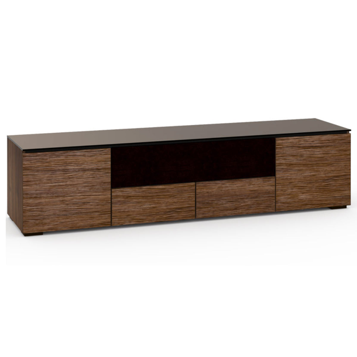 Salamander Designs Denver 245 Quad-Width AV Cabinet with Center Speaker Opening in Medium Walnut