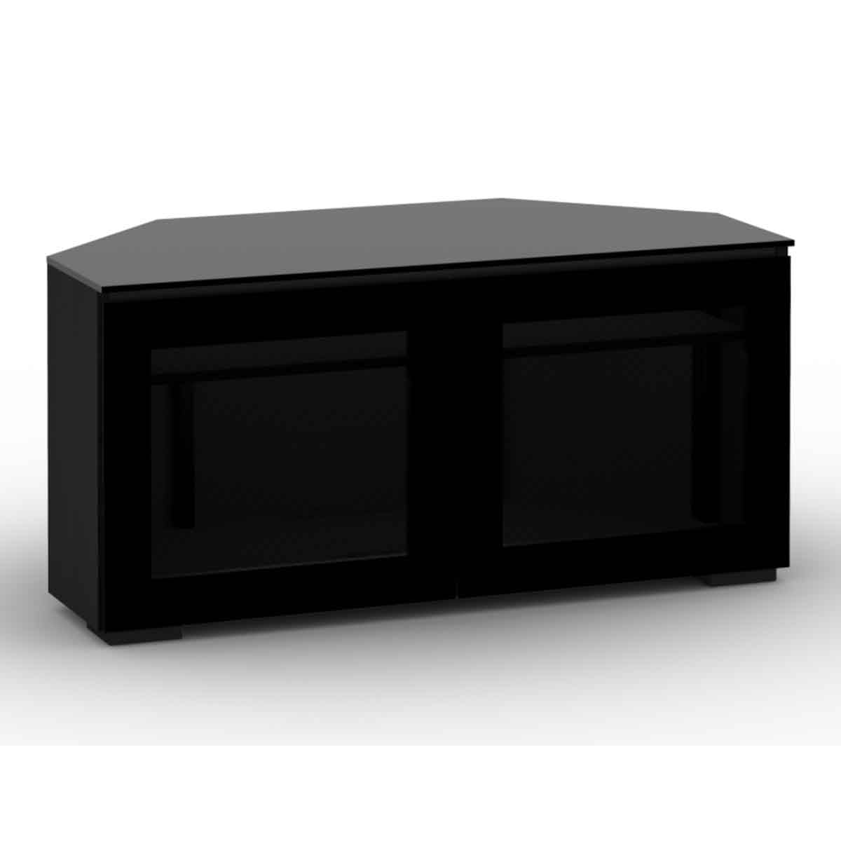 Salamander Designs Oslo 221 Twin-Width AV Cabinet Corner in Black Glass