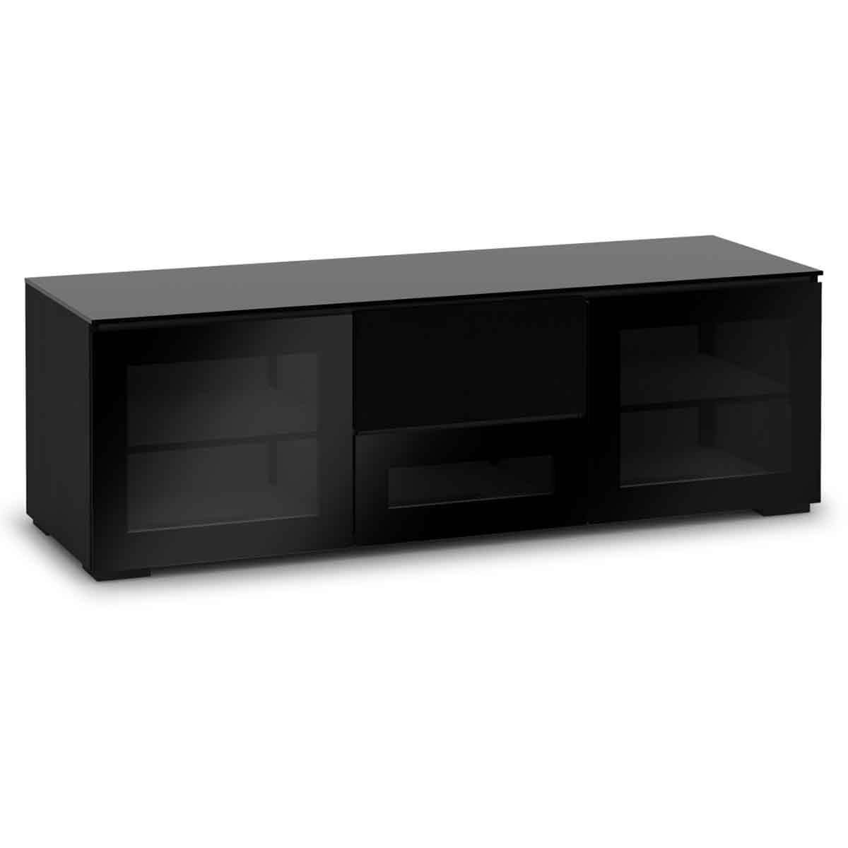 Salamander Designs Oslo 236 Triple-Width AV Cabinet with Center Speaker Opening in Black Glass