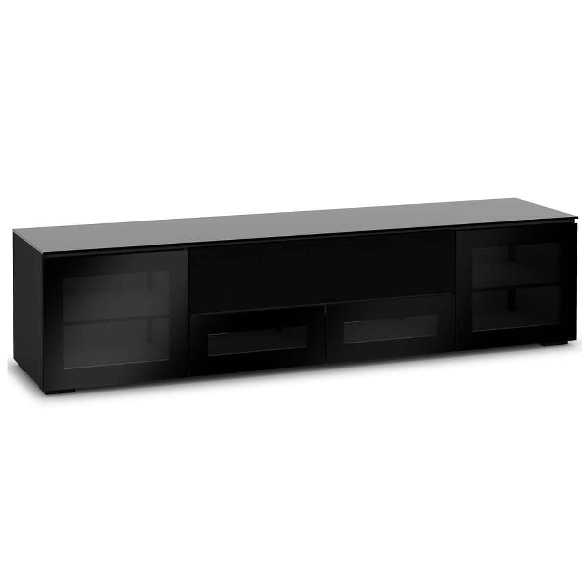 Salamander Designs Oslo 245 Quad-Width AV Cabinet with Center Speaker Opening in Black Glass