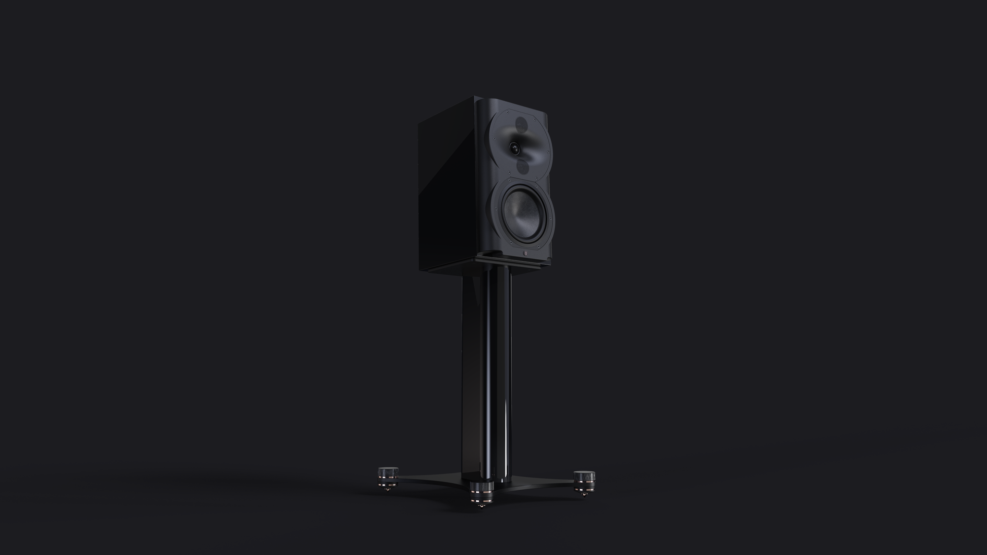 Perlisten R-Series Speaker Stands RSLR-HGB - Pair - Front View