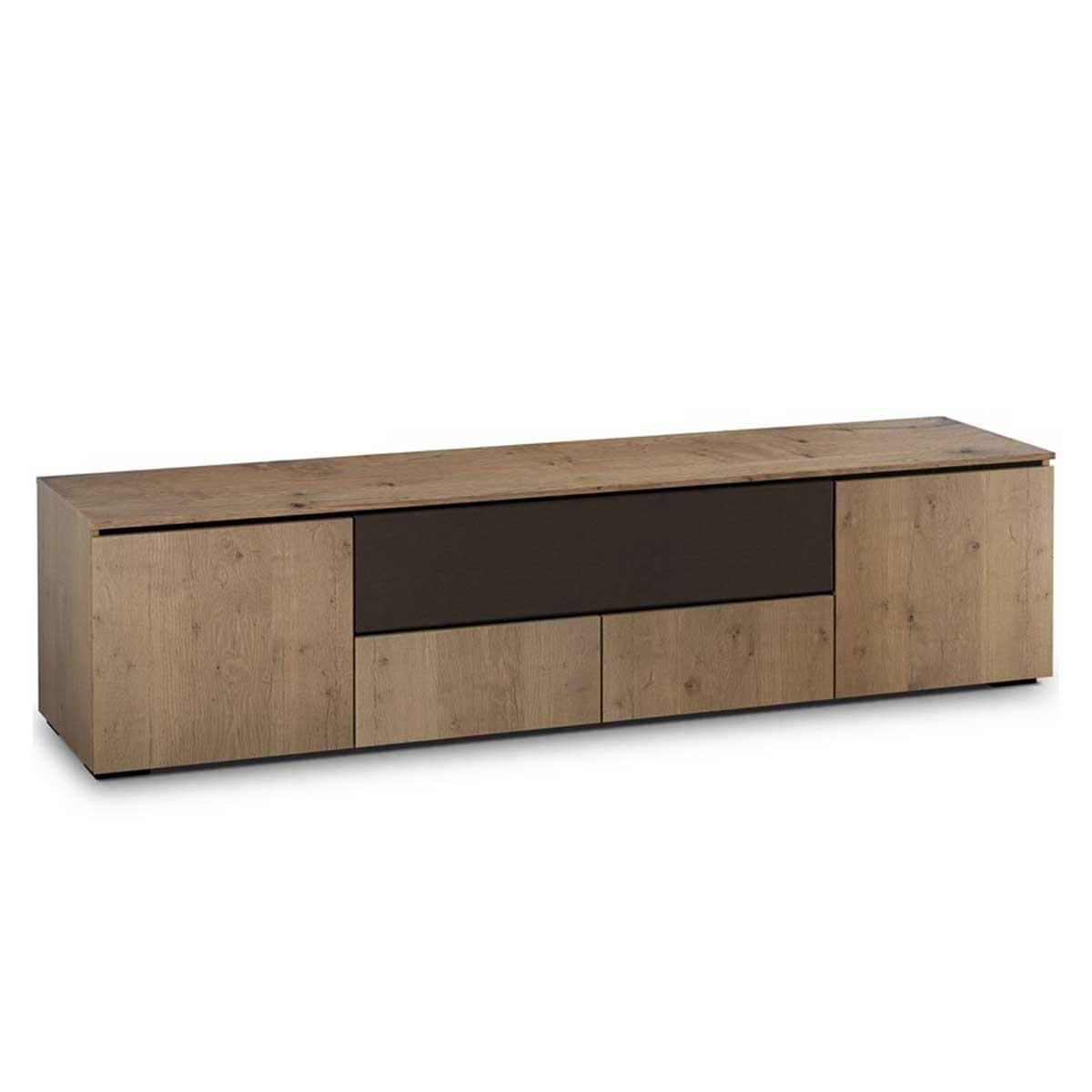 Salamander Designs Lancaster 245 Quad-Width AV Cabinet with Center Speaker Opening in Barnboard Oak