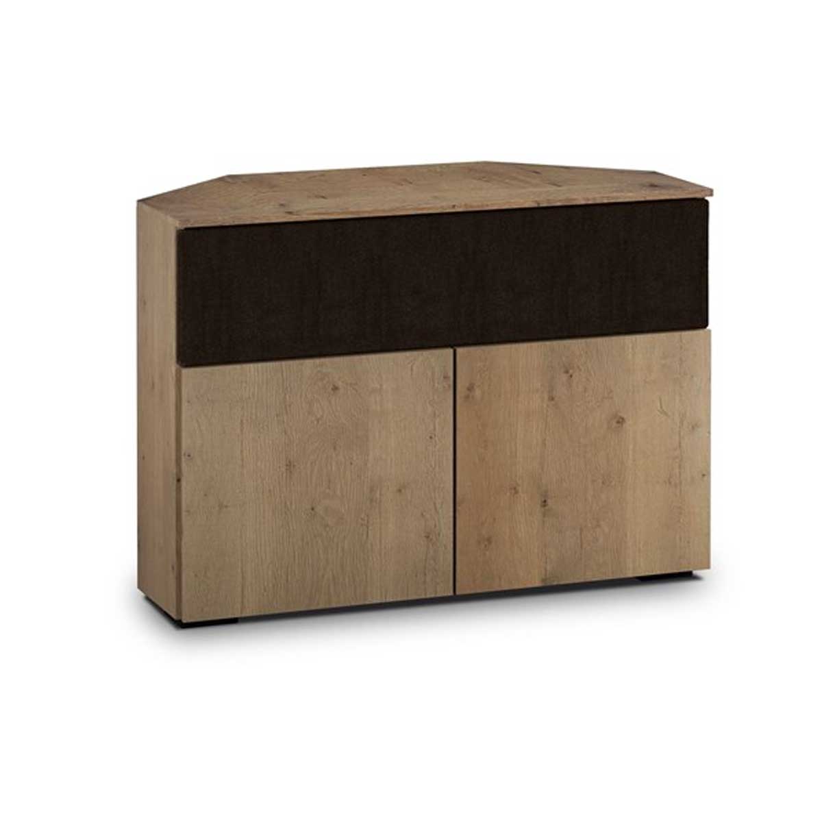 Salamander Designs Lancaster 329 Twin-Width AV Cabinet with Center Speaker Opening Corner in Barnboard Oak