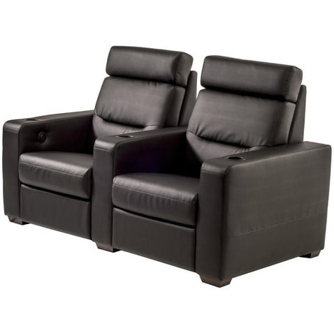 Salamander Designs TC3 Straight 2 Seat Combination Theater Chair - Black