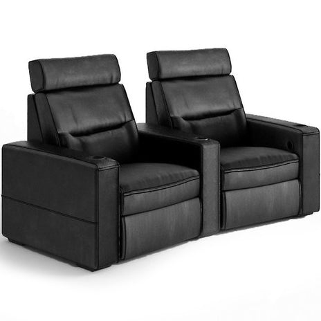 Salamander Designs TC3 Curved 2 Seat Combination Theater Chair in Black