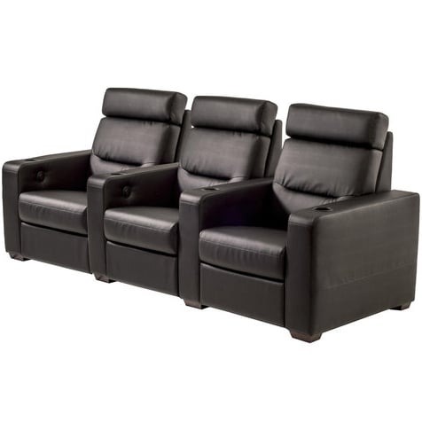 Salamander Designs TC3 Straight 3 Seat Combination Theater Chair - Black