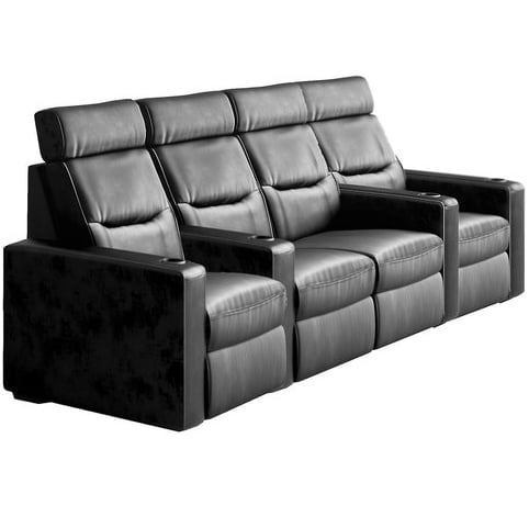 Salamander Designs TC3 Straight 4 Seat Combination Theater Chair in Black