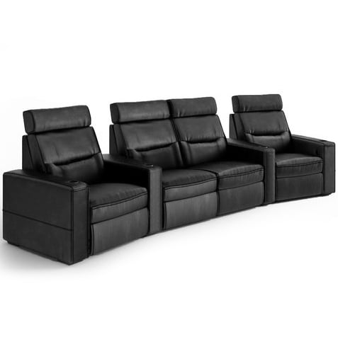 Salamander Designs TC3 Curved 4 Seat Combination Theater Chair - Black