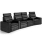Salamander Designs TC3 Curved 4 Seat Combination Theater Chair in Black