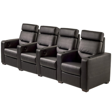 Salamander Designs TC3 Straight 4 Seat Combination Theater Chair in Black