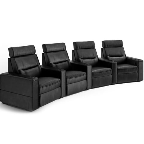 Salamander Designs TC3 Curved 4 Seat Combination Theater Chair in Black